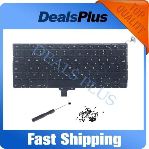 5PCS/Lot NEW A1278 SD Swedish Sweden Keyboard with Screws For Macbook Pro 13" A1278 MB990 MC374 MC700 MD313