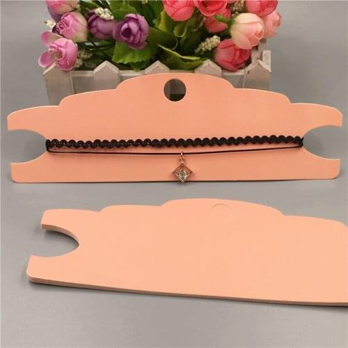 50Pcs Blank Kraft Paper Cardboard for Necklace Neckband Head Wear Bracelet Hand Chain Displays Cards Jewelry Accessory Pack Card