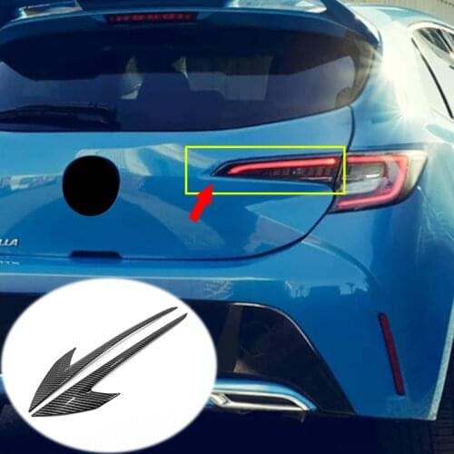ABS Carbon fibre Car Tail Lights Eyebrow Rear Lamps Decoration strips Cover Trim For Toyota Corolla 2019 Hatchback Accessories