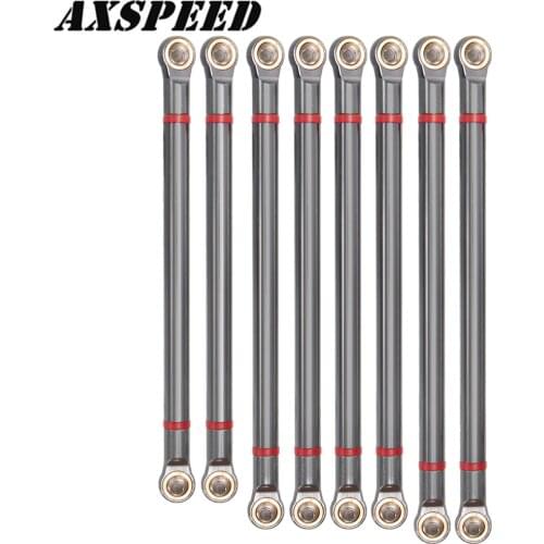 AXSPEED 8PCS/lot Aluminum Alloy Link Rod Unassembled Kit 313mm Wheelbase 3 Colors for 1/10 Axial SCX10 RC Crawler Car Parts