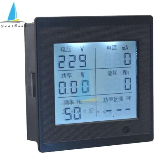AC80-300V LCD Digital Voltmeter Ammeter Multi-Function Voltage Current Power Frequency Meter Power Factor Electricity Meter