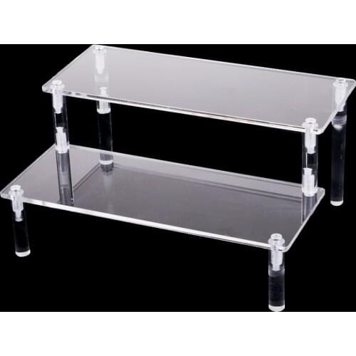 2-Tier Acrylic Storage Rack/Kids Bookshelf/Cosmetic Organizer/Clear Thick Bathroom Storage Shelves Display Organizer