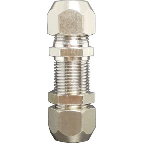Fit 6/8/10/12mm OD Tube Panel Bulkhead Sraight Compression Union Fitting Nickel Plated Brass Water Gas Fuel
