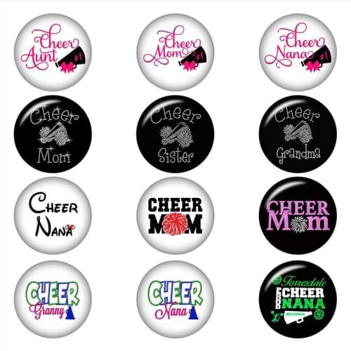 CHEER MOM Round photo glass cabochon demo flat back Making findings 12mm/18mm/20mm/25mm A6423