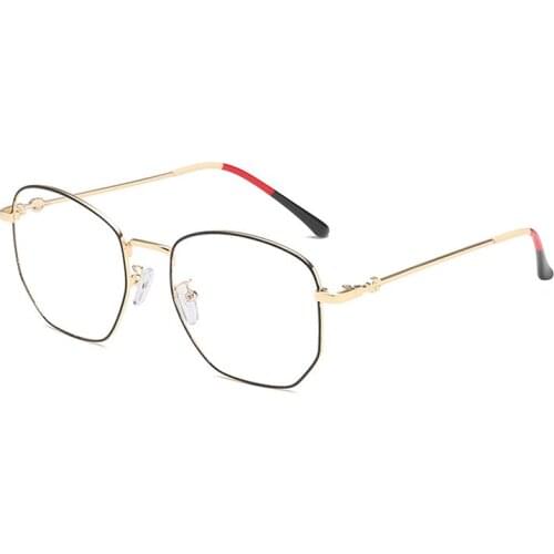 JULI Polygon Metal Blue Light Blocking Glasses for Men Women Optical Frame Computer Anti Reflective UV Protect Eyeglass 6039