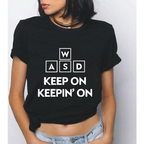 Fashion Letters Keep on Keepin 'on Printed Womens T-shirt Summer Harajuku Fashionable Cotton Tees New Outdoor Plus Size Tshirts