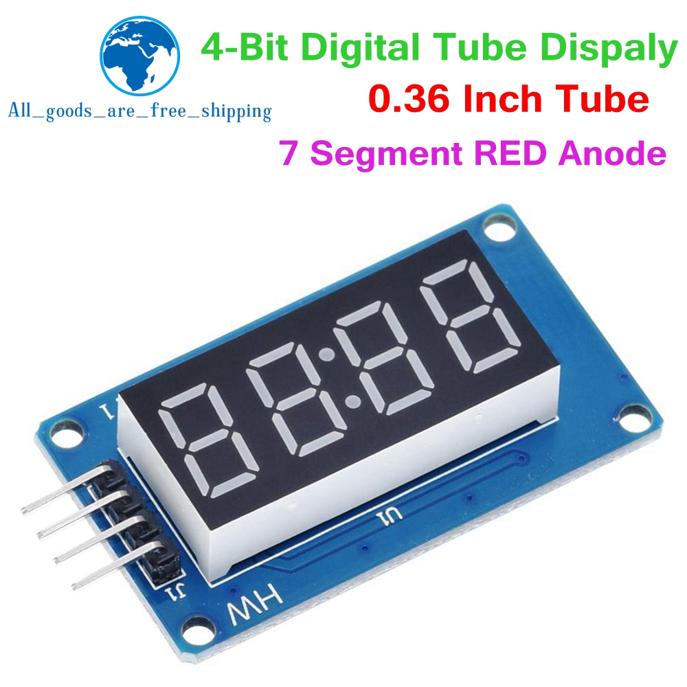 TM1637 LED Display Module For Arduino 7 Segment 4 Bits 0.36Inch Clock RED Anode Digital Tube Four Serial Driver Board Pack
