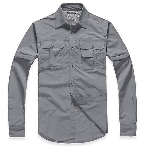 Mens Military Clothing Lightweight Army Shirt Quick Dry Tactical Shirt Summer Removable Long Sleeve Work Hunt Shirts