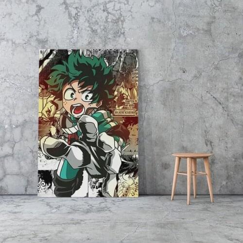 My Hero Academia Izuku Midoriya anime Framed Canvas poster Painting wall Art decor Study Home Wooden Frame Decoration Prints