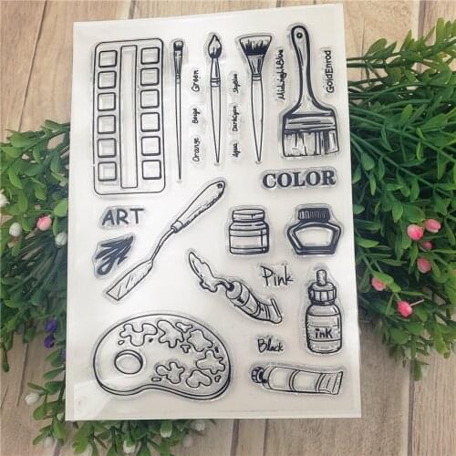 Painting Tool Set Combination Clear Stamps Silicone Transparent Seal for Scrapbooking Photo Album DIY Decoration