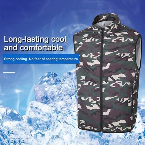 Cooling Vest Summer Air Conditioning Cool Coat with 2 USB Powered Fans Outdoor Sun Protection Vest