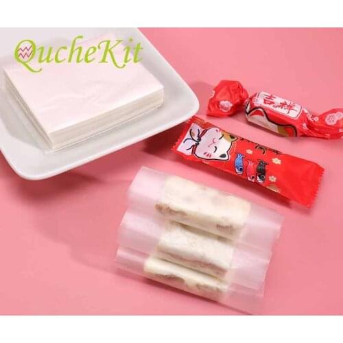 500 Sheets Edible Glutinous Rice Paper Candy Sugar Coated Wrapping Paper Nougat Edible Paper Transparent Candy Wrapper