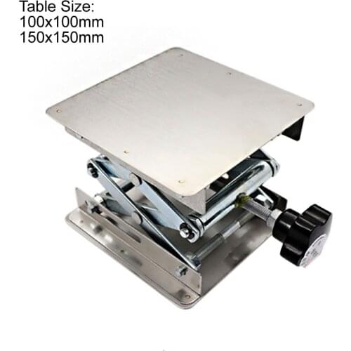 150x150mm Stainless Steel Lifter Router Plate Table Woodworking Machinery Lifting Stand Manual Lift Platform Carpentry Tools