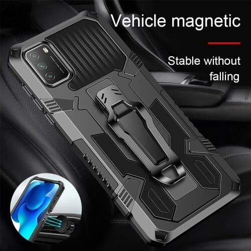 Shockproof armor case For poco m3 case For xiaomi poco m3 m 3 3m xiomi pocom3 Rugged Hybrid Magnetic Stand Covers Coque