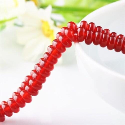 RONGQING Natural Red Flat Stone Beads Flat Spacer Beads Strend diy beads for jewelry Making Necklace Bracelets