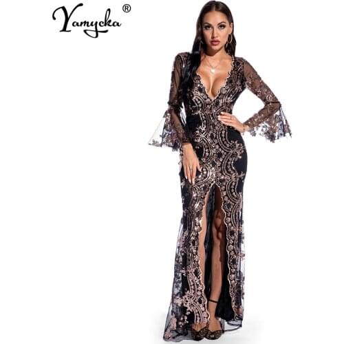 Sexy vintage Maxi Club woman summer sequin dress women party night glitter bodycon black White long dress ladies dresses vestido