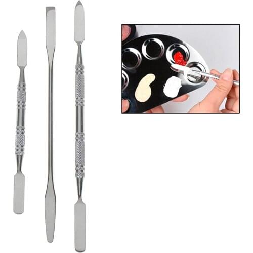1pcs New Stainless Steel Makeup Tool Mixing Spatula Manicure Dental Rod Nail Spatula Make up Stick Good Quality