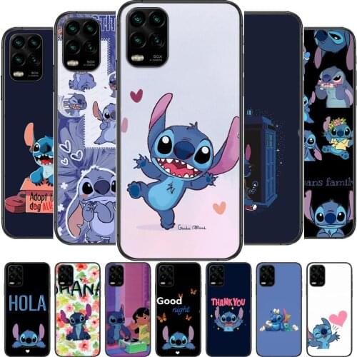 Stitch disney cartoon Phone Case For XiaoMi Redmi Note 11 10 9S 8 7 6 5 A Pro T Y1 Anime Black Cover Silicone Back Pre style cov
