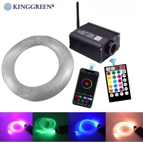 Smart Bluetooth APP 16W Car Starry Lights Musical Active Control Fiber Optic Lights kits For Optical Fiber LED Lighting project