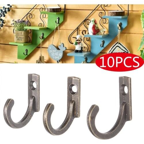 10pcs Vintage Hanger Hook Antique Zinc Alloy Door Hooks Towel Robe Hanger Bedroom Clothes Coat Hat Wall Door Hook