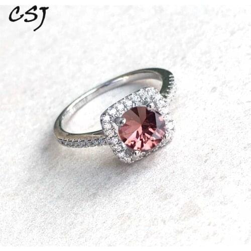 CSJ Cute Zultanite Ring Sterling 925 Silver Round 6MM Created Sultanite Fine Jewelry Women Lady Wedding Party Gift