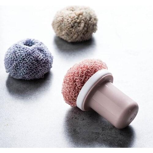 1/3/6pcs Creative Nano Bamboo Fiber Cleaning Ball Strong Cleaning Multifunction Kitchenware Pot Labor Saving Washing Brushes