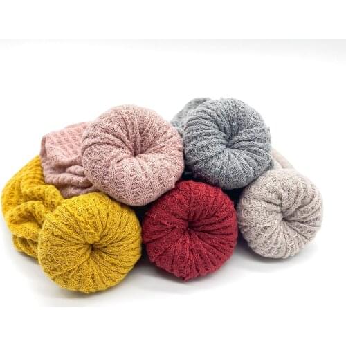 10pcs Baby Hair Accessories Waffle Knit Round Knot Bow Head Wraps Babes Hat Head scarf for Kids Girl Turban for nfant Beanie Cap