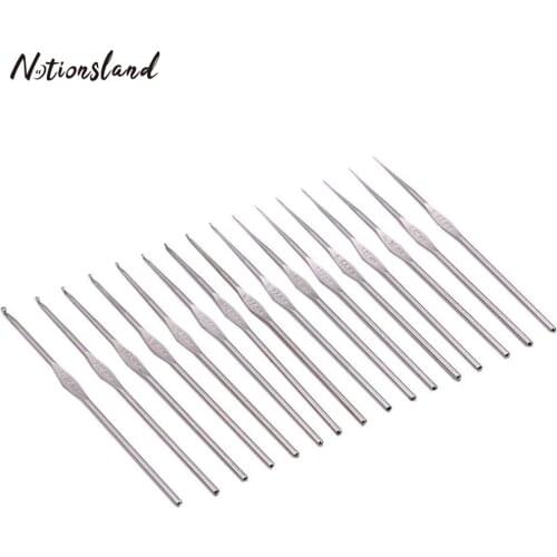 16 Sizes Steel Crochet Hook 0.5-2.7mm Knitting Needles for Weave Yarn Knit Needles Knitting Tool Best for Women