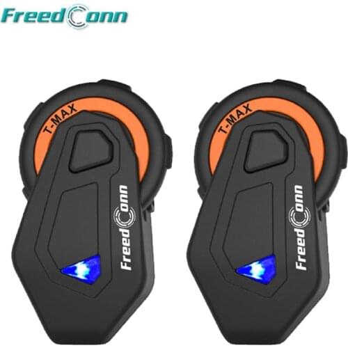 2PCS/LOT Freedconn T-max Motorcycle 6 Riders Group Talking FM Radio Bluetooth 4.1 Helmet intercom Bluetooth Headset Interphone