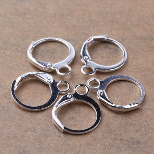 200Pcs Copper Silver Plated Ear Wires Hoop French Earring Hooks For DIY Earring Findings Components Making