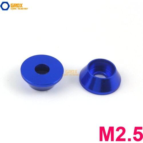 30 Pieces M2.5 Royal Blue Aluminum Washer Socket Head Cap Screw Washer
