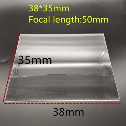 38*35mm focal length 50mm square shape fresnel lens