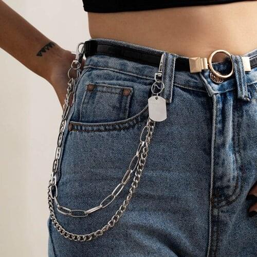 Punk Street Trouser Pant Key Chain For Women Men Rock Hipster Jeans Waist Belt Chain HipHop Accessories Fashion Jewelry