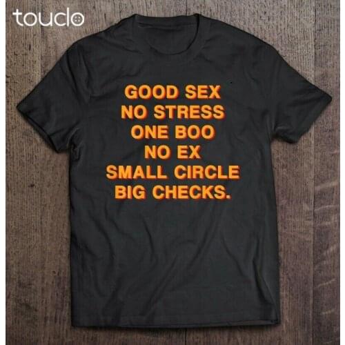 Good Sex No Stress One Boo No Ex Small Circle Big Checks Black T-Shirt S-3XL