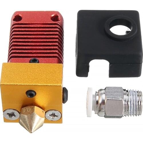 Assembled 1.75mm Extruder Hotend kit Aluminum Heat 3D Printer Red Hotend Extruder Kit 1.75/0.4mm For Creality Ender-3 CR-10