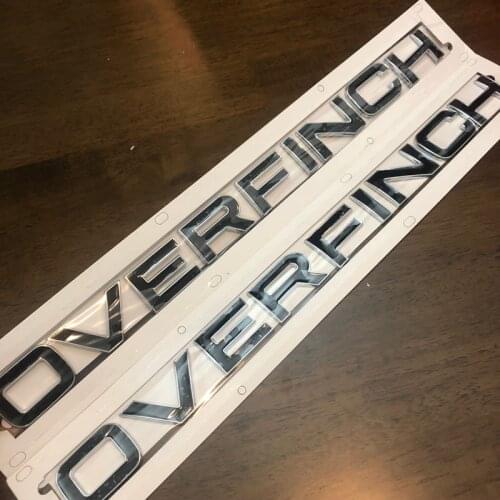 Chrome Black Carbon Letters Emblem for Range Rover OVERFINCH Badge Car Styling Refitting Hood Rear Trunk Lower Bumper Sticker