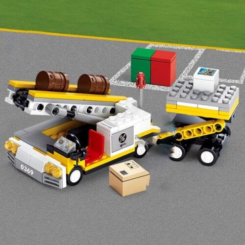 Engineering Transport Truck Building Blocks Airport Delivery Vehicle Car Bricks Set Educational DIY Toys Child Boy Gifts