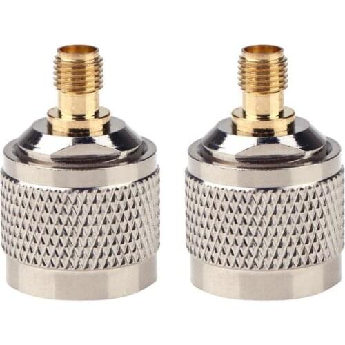 2pcs N Male to SMA Female Connector RF Coax Coaxial Adapter Straight Type Copper Gilt for Cell Phone Mobile Signal Booster