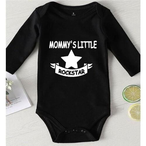 Newborn Girl Costume Print Mommys Little Rock Star Baby Girl Clothes Autumn Jumpsuit Kids Outfits Bodysuit for Babies