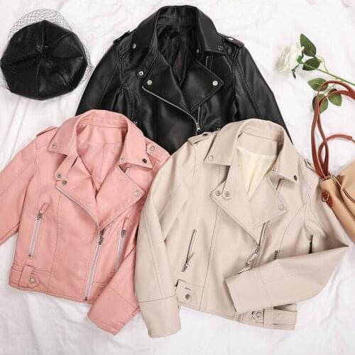Leather Jacket Fashion Slim Women Faux Leather Jacket Casual Biker Motorcycle Jackets Female Punk Streetwear Spring Autumn Coat