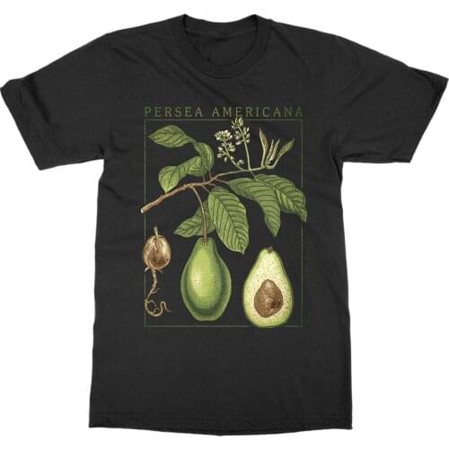 Kuakuayu HJN Summer Fashion Top Avocado Tshirt Persea Americana T-Shirt Plant Print Art Botany Fruit Flower Summer O-Neck Tops