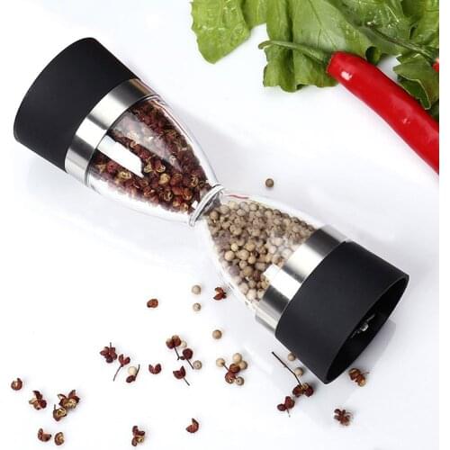Ceramic Core Hourglass Shape Pepper Grinders Dual-head Sea Salt Pepper Powder Mills Spice Shaker Seasoning Muller