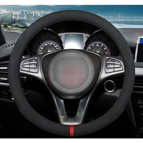 MIDOON Carbon Fiber Cow Leather Car Steering Wheel Cover For Mercedes Benz W204 W205 W210 W211 W212 W203 W176 CLA GLA SLC