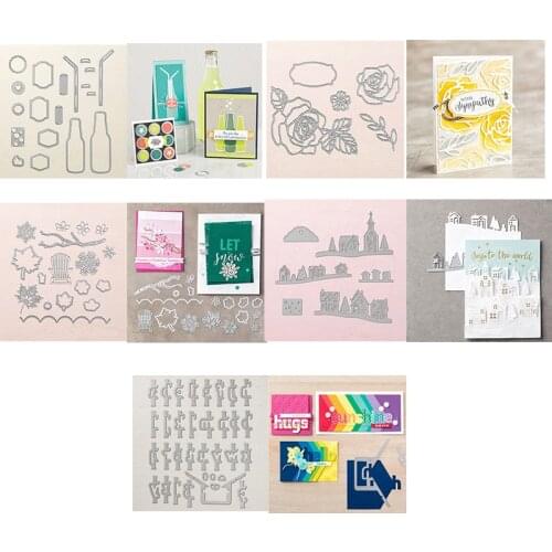 Cute Animals Rose Flower Drinks Buildings Alphabets Metal Cutting Dies for DIY Scrapbooking Embossing Cards Craft New 2020 20A