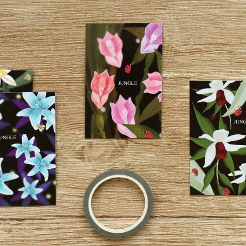 Multi-use 5.2*8cm 54pcs Mini Card flower Blooming in night print DIY Scrapbooking card party invitation cards gift message card