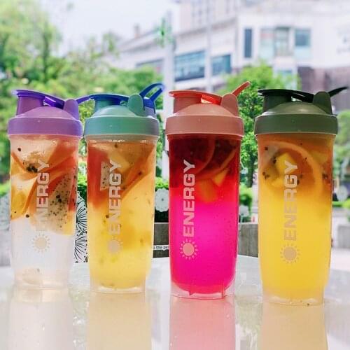 BPA Free Fashion Shaker Bottle Sports Whey Protein Powder Mixing Bottle Student Supplie Portable Water Bottle With Stirring Ball