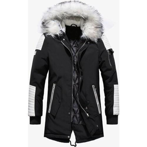 Winter Jacket Men Long Parkas Men Cotton Padded Brand Clothing Mens Winter Jacket Fur Hooded Thick Warm Coats and Jackets