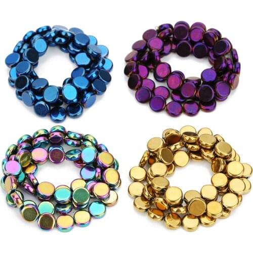 Natural Stone Hematite Loose Beads Sparkling 6/8mm Round shape Beads For DIY Jewelry Making Accessories Bracelet Necklace 15"