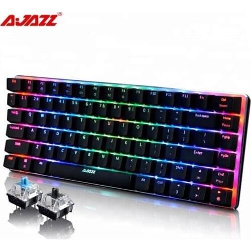 AJAZZ Red Green Black Axis Mechanical Switch Keyboard 82Keys Layout USB Wired Mechanical Gaming Keyboard for Windows PC