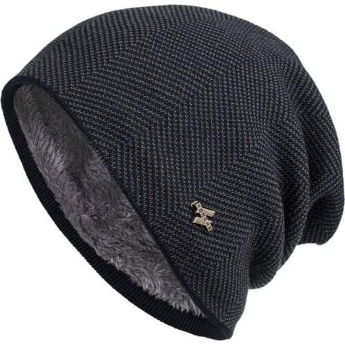 Men Winter Warm Hat Adult Knitted Casual Beanies Skullies Cotton Wool Hats for Men Brand Outdoor Cap Solid Gorros